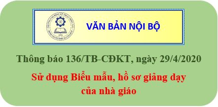 Thông báo sử dụng Biểu mẫu, hồ sơ giảng dạy của Nhà giáo